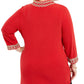 Túnica feminina plus size de renda Charter Club, tamanho médio, vermelha, tamanho 2X