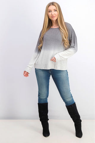 Suéter tingido Bar III feminino cinza tamanho grande