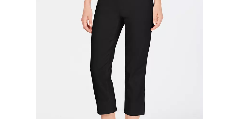 Calça Capri Feminina Charter Club Petite Pull-On Preta Tamanho P