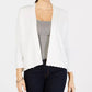 Cardigan aberto de malha texturizada feminino Charter Club, tamanho médio, branco