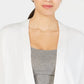 Cardigan aberto de malha texturizada feminino Charter Club, tamanho X-G, branco