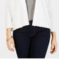 Cardigan aberto de malha texturizada feminino Charter Club, tamanho X-G, branco
