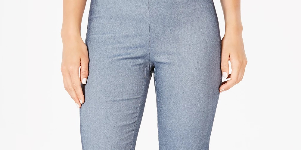 Calça skinny feminina Charter Club azul tamanho 4