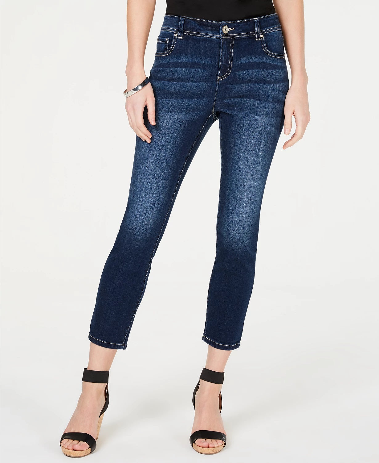 Calça jeans skinny curta feminina Petite Incessentials da INC International Concepts, tamanho natural 0