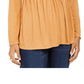 Top drapeado com renda frontal feminino Style &amp; Co, dourado, tamanho pequeno