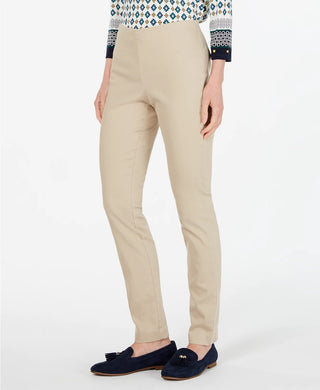 Charter Club Women's Petite Chelsea Stretch Twill Skinny Pants Beige Size 1