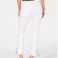 Calça jeans skinny feminina Charter Club com cadarço xadrez, branca, tamanho 8