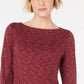 Karen Scott Blusa Feminina Gola Canoa Space Dyed Tamanho Médio Vermelho