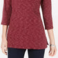 Karen Scott Blusa Feminina Gola Canoa Space Dyed Tamanho Médio Vermelho