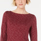 Karen Scott Blusa feminina com decote canoa e tingimento espacial, tamanho médio, vermelho, GG