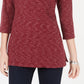 Karen Scott Blusa feminina com decote canoa e tingimento espacial, tamanho médio, vermelho, GG