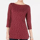 Karen Scott Blusa Feminina Gola Canoa Space Dyed Tamanho Médio Vermelho
