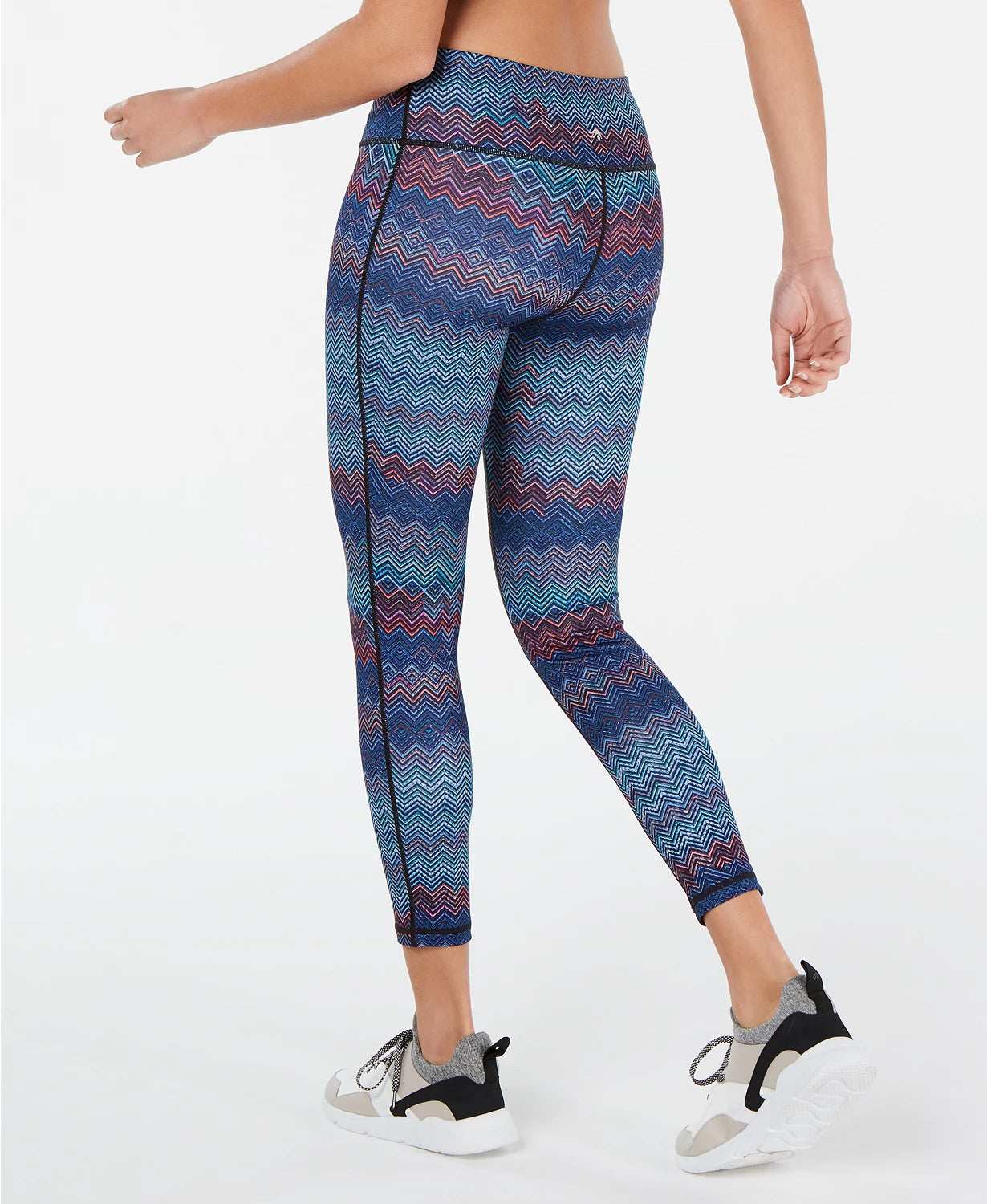 Leggings femininas com estampa Chevron da Ideology, azul-marinho, tamanho pequeno