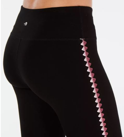 Leggings femininas Ideology Blanket Stitch pretas tamanho X-S