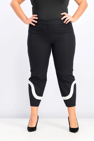 Calça Alfani Feminina Petite Colorblocked Preta Tamanho 14