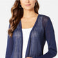 Cardigan feminino Charter Club Chevron Pointelle azul tamanho extra pequeno