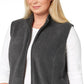 Colete feminino Karen Scott Plus Size com zíper frontal, cor carvão, tamanho 3X