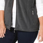 Colete feminino Karen Scott Plus Size com zíper frontal, cor carvão, tamanho 3X