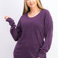 Karen Scott Suéter Listrado Texturizado de Algodão Feminino Roxo Tamanho 1X