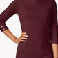 Karen Scott Blusa feminina de algodão com decote canoa, tamanho médio, vermelha, grande