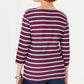 Karen Scott Top feminino pequeno com bolso floral e listrado, tamanho médio, vermelho