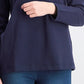 Karen Scott Top esportivo feminino com gola alta, azul marinho, tamanho grande