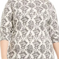 Blusa feminina Karen Scott com estampa de gola falsa, cinza médio, tamanho 3X