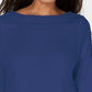 Karen Scott Top de algodão com acabamento em renda para mulheres, azul-marinho, tamanho XS