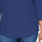 Karen Scott Top de algodão com acabamento em renda para mulheres, azul-marinho, tamanho XS