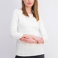 Karen Scott Blusa Feminina Listrada com Gola Quadrada e Renda, Branca, Tamanho XG