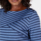 Karen Scott Blusa Listrada Feminina Azul Tamanho Médio