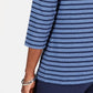 Karen Scott Blusa Listrada Feminina Azul Tamanho Médio