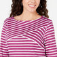 Karen Scott Blusa Listrada Feminina Rosa Tamanho P