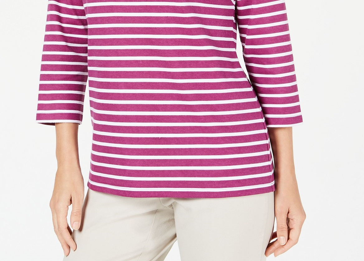 Karen Scott Blusa Listrada Feminina Rosa Tamanho P