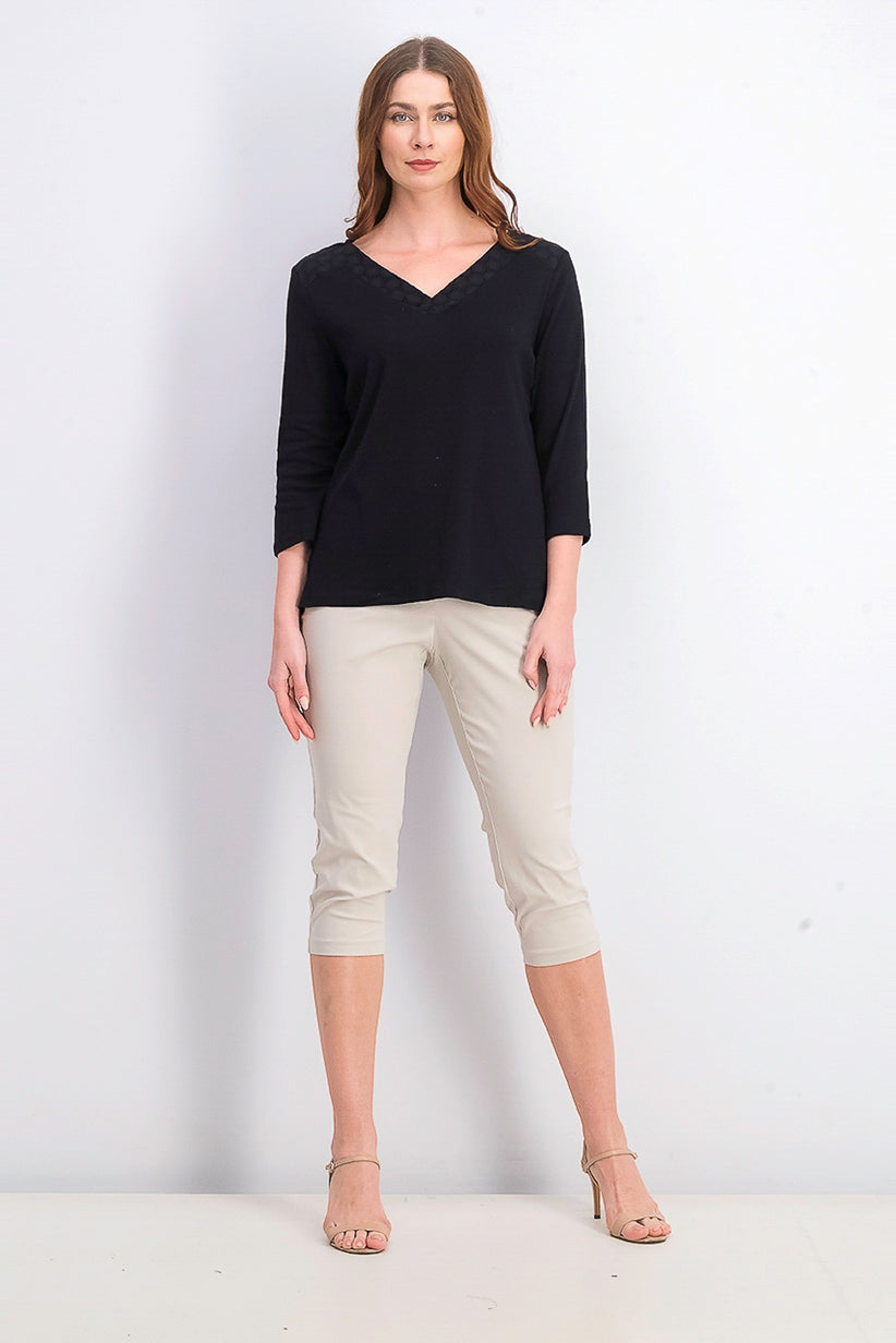 Karen Scott Top Feminino com Acabamento em Ilhós Preto Tamanho P