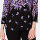 Karen Scott Suéter Feminino Estampado Floral Preto Tamanho Médio