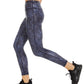 Leggings femininas estampadas com estampa de python da Ideology, tamanho azul marinho, tamanho extragrande
