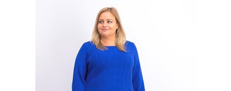 Suéter feminino Charter Club Cable azul tamanho X-G