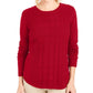 Suéter feminino Charter Club Cable vermelho tamanho extra grande