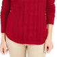 Suéter feminino Charter Club Cable vermelho tamanho extra grande