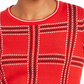 Suéter feminino Charter Club com estampa de gola redonda, tamanho médio, vermelho, tamanho extragrande