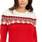 Suéter feminino Fair Isle com blocos de cores Charter Club, tamanho médio, vermelho, extra grande