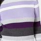 Karen Scott Suéter Feminino Listrado Gola Mock Algodão Roxo Tamanho XS