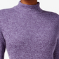 Karen Scott Feminino Petite Malha Canelada Algodão Gola Alta Roxo Tamanho Petite Pequeno