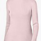 Karen Scott Blusa Feminina de Algodão com Gola Alta e Canelada Rosa Tamanho Grande