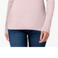 Karen Scott Blusa Feminina de Algodão com Gola Alta e Canelada Rosa Tamanho Grande
