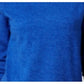 Karen Scott Suéter Feminino de Gola Alta em Algodão Marmorizado Azul Tamanho X-G