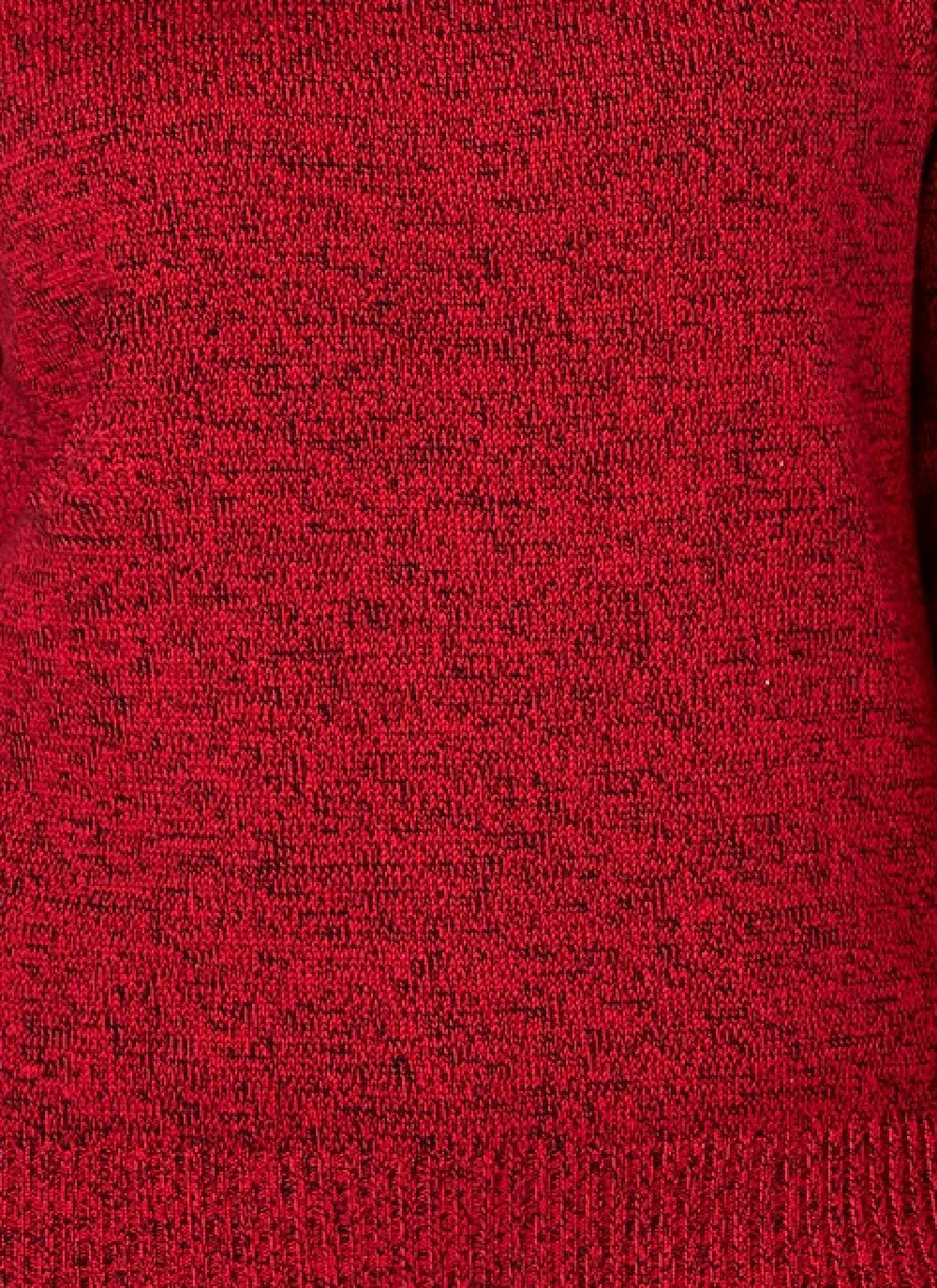 Karen Scott Suéter Feminino de Gola Alta em Algodão Marmoreado Vermelho Brilhante Tamanho Médio