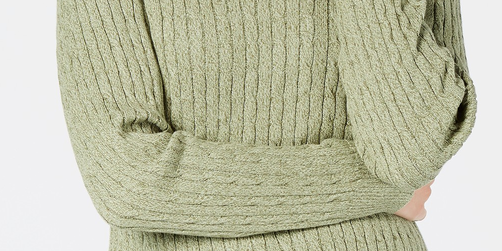 Karen Scott Suéter Feminino de Algodão com Gola V Verde Tamanho P