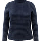 Karen Scott Suéter Feminino de Algodão com Gola Alta Colorblock Azul Brilhante Tamanho XS